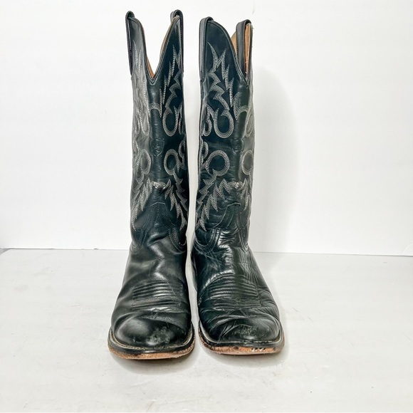 Ariat Black Leather Cowboy Boots Western Size 8 Men’s Yellowstone - Picture 3 of 5